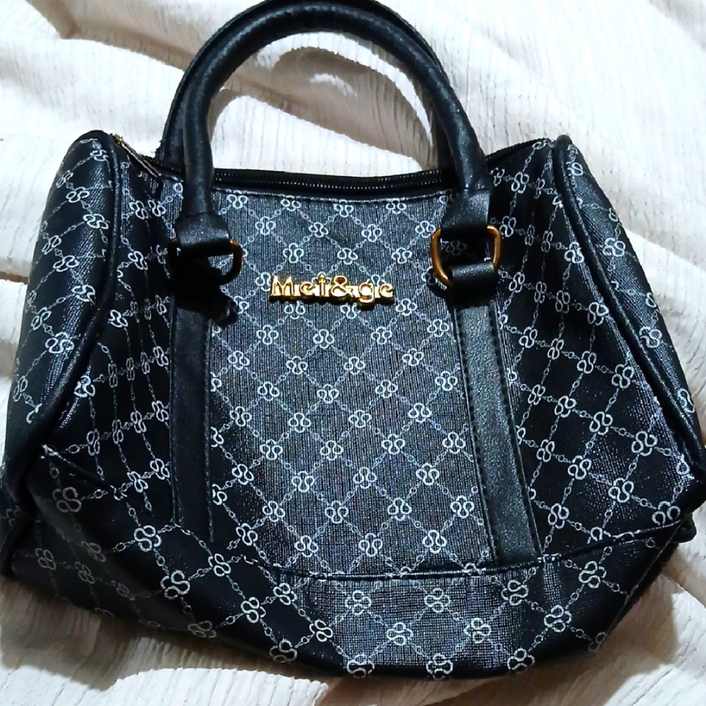 Black Patterned Women's Bag